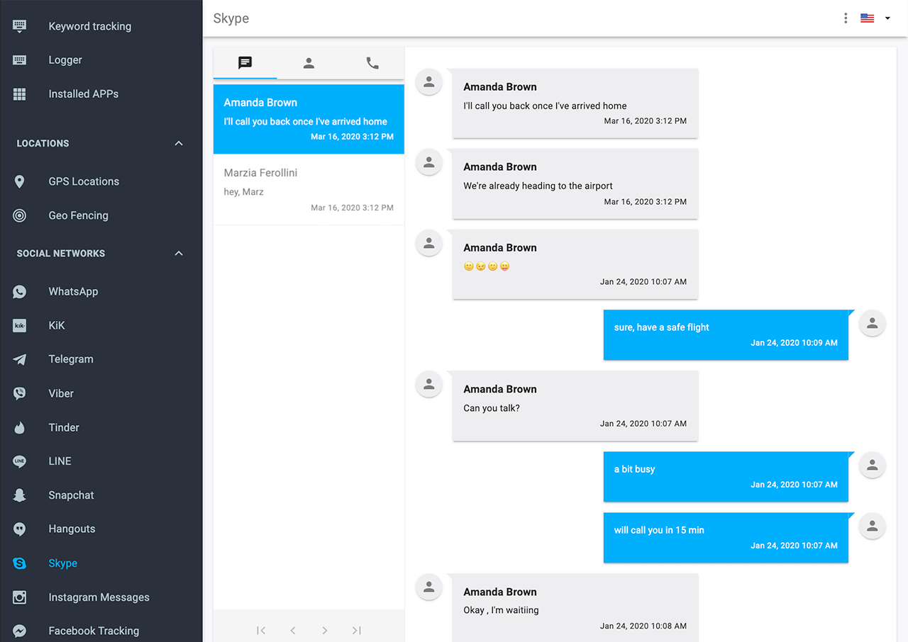 App de rastreo para monitorear y espiar Skype | mSpy
