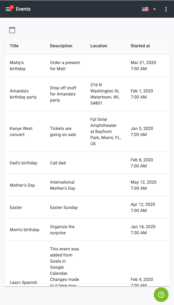 Suivez les activités du calendrier des enfants sur iPhone, Android